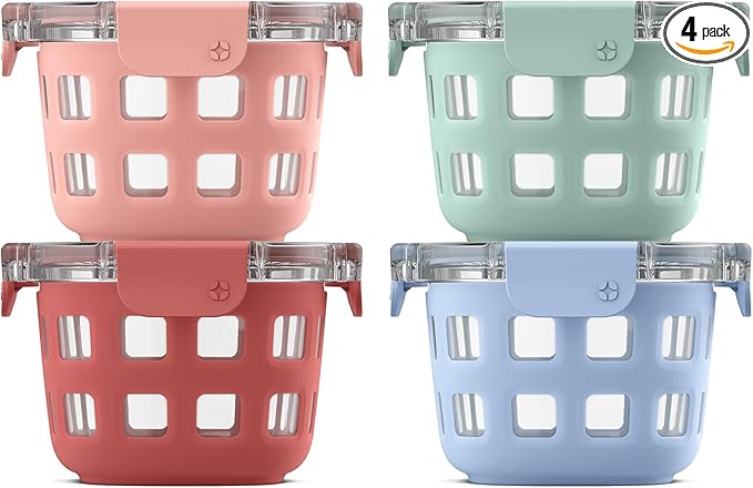 Ello Duraglass Glass Meal Prep Sets Leak-Proof Glass Food Storage Containers by Ello