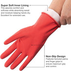 ForPro Natural Rubber Gloves, 6 Pairs Reusable Multi-Purpose Household Cleaning - Image 5