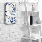 Blue Floral Hand Towels for Bathroom Humingbird Kitchen Towels Watercolor - Image 5