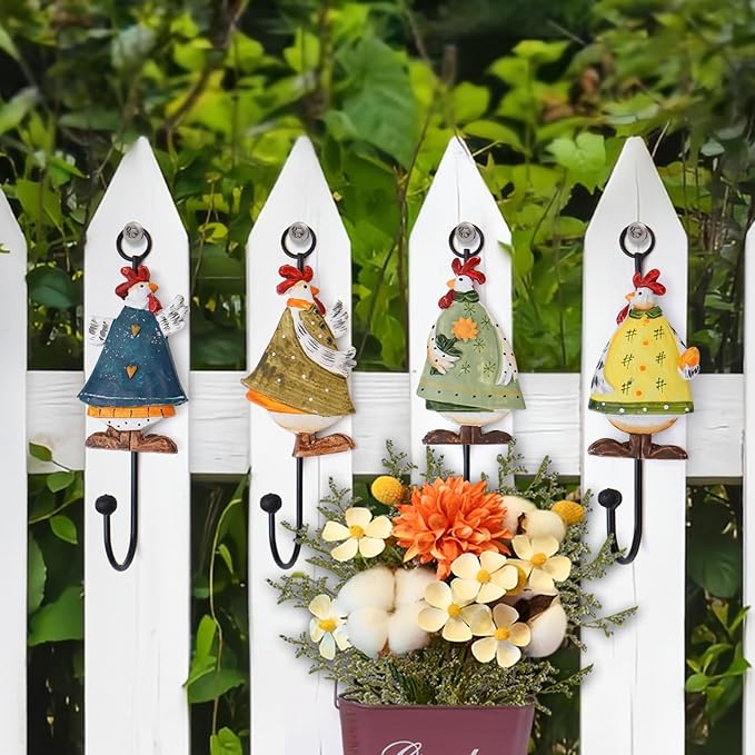 GDYOOSHOW Sunflower Resin Iron Hooks Chrysanthemum Flower Hooks - Image 3