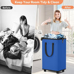 Laundry Basket with Wheels, Collapsible Laundry Baskets, Laundry Hamper with - Image 4