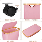 Slim Laundry Basket with Wheels, Narrow Hampers - Image 2