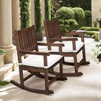 VINGLI Outdoor Rocking Chair, Weatherproof Rocker with Cushion, Wooden Rocking Bench Support 450 LBS for Patio, Yard, Garden, Outdoor or Indoors, Rustic - Image 2