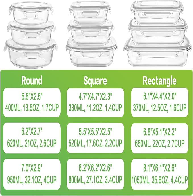 HOMBERKING Glass Food Storage Containers - Image 2