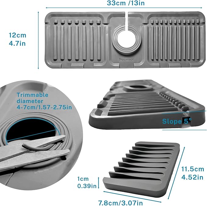 Daily Treasures 2Pack 13"x4.7" Silicone Faucet Splash Guard & Soap Dish - Image 5