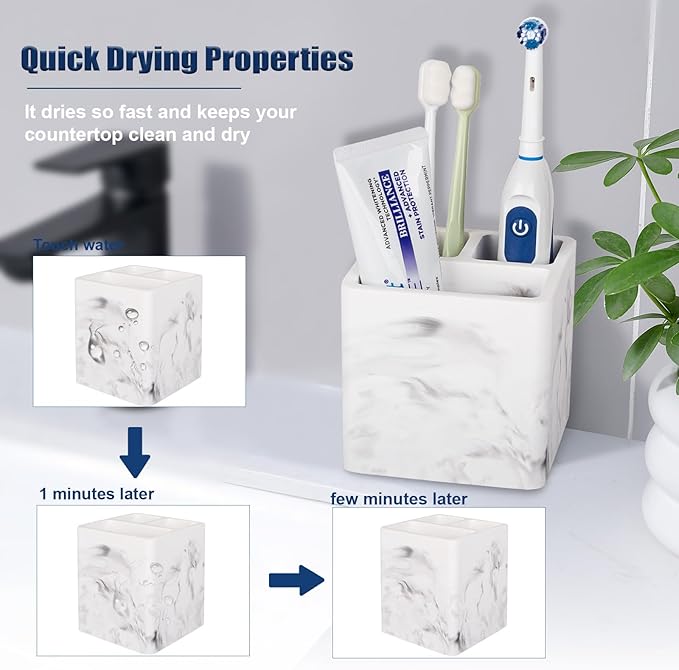 Diatomite Toothbrush Holders for Bathrooms, Electric Toothbrush and Toothpaste - Image 3