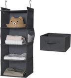 MAX Houser 4-Shelf Hanging Closet Organizer, Space Saver, Cloth Hanging Shelves - Image 3