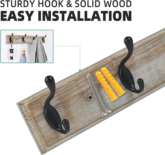 Coat Rack Wall Mounted, Entryway Wall Coat Rack - Image 4