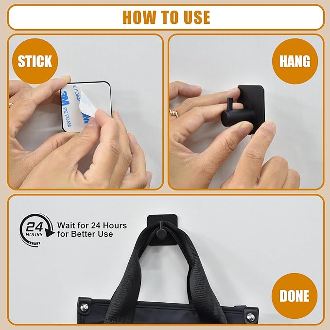 6 Pcs Adhesive Wall Hooks for Hanging - Image 5