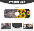 Kitchen Sink Splash Guard Faucet Mat Board Vintage Sunflowers 15"x5.5" - Image 2