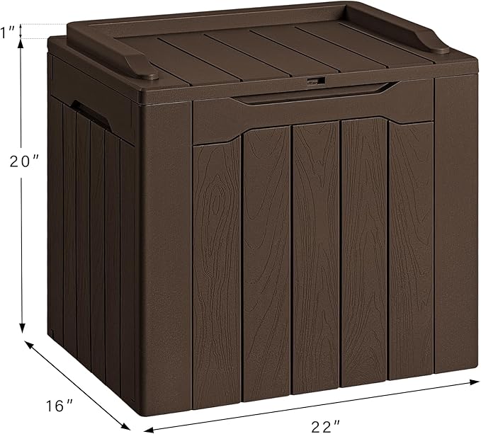 Devoko 30 Gallon Resin Deck Box Outdoor Indoor Waterproof Storage Box for Patio Furniture Pool Accessories Storage for Cushion Garden Tools (30 Gallon, Brown) - Image 8