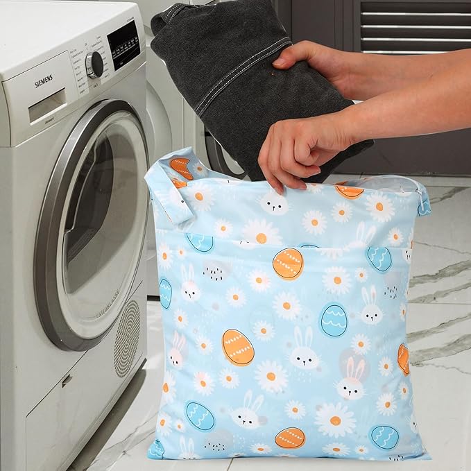 2pcs Travel Waterproof Laundry Bag, Cloth Diaper Wet Dry Bags - Image 6
