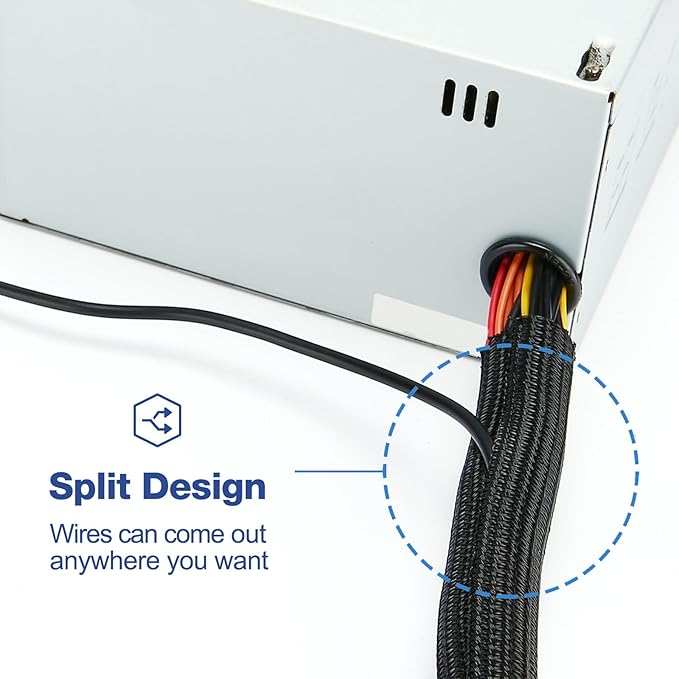 JOTO 1 Pack Cable Management Sleeve, 10 Feet Cord Organizer System - Image 2