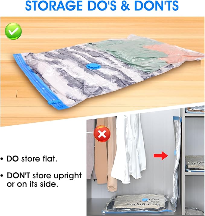 AROIC 50 Pack Vacuum Storage Bags, 5 Sizes + 2 Roll-up Space Saver Vacuum - Image 7