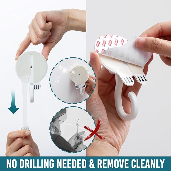 TAILI Adhesive Ceiling Hooks for Hanging Plants, Heavy Duty No-Drill Removable - Image 2