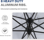 ABCCANOPY 10FT Durable Solar Led Patio Umbrellas with 32LED Lights (Gray) - Image 7