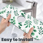 Watercolor Plant Green Leaves Dish Drying Mat - Image 8