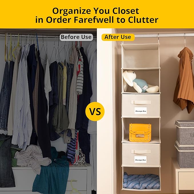 2 Pack 6 Shelves Hanging Closet Organizer - Image 5