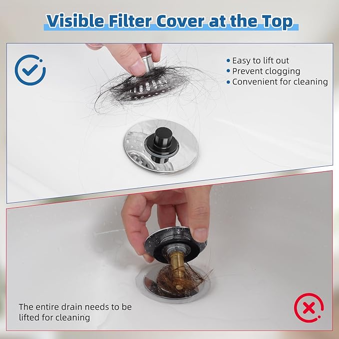Universal Bathtub Drain Stopper Shower Drain Hair Catcher - Image 5