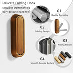 6PCS Folding Coat Hooks, Heavy Duty Wall Hooks Made of Zinc Alloy, Foldable - Image 2