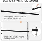 STORAGE MANIAC Hanging Closet Rod, Adjustable Width and Height Closet Hanging - Image 4