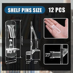 Biaungdo 12 Pcs Plastic Locking Shelf Support Pegs, 5mm Clear Cabinet Shelf - Image 2