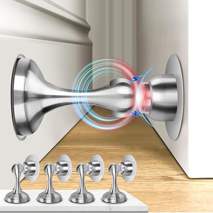 Crosize Magnetic Door Stoppers 4 Pack, Stainless Steel Door Stops by Crosize