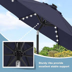 ABCCANOPY Durable Solar Led Patio Umbrellas with 32LED Lights 11FT (Navy Blue) - Image 7