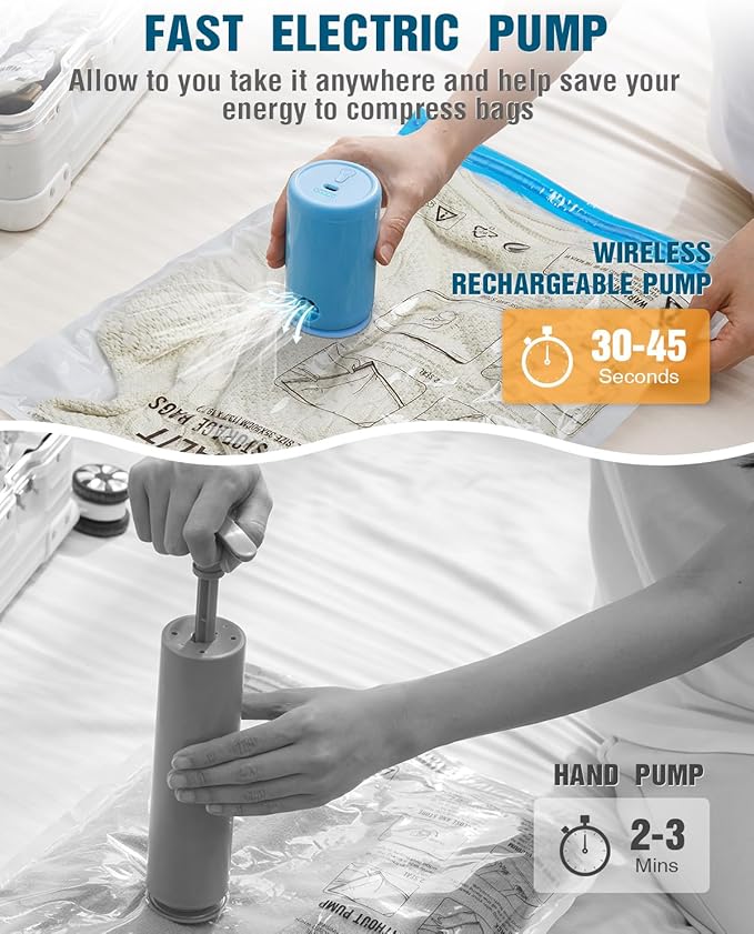 Vacuum Storage Bags for Travel, 12 Pack Vacuum Seal Bags - Image 3