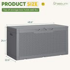 Greesum Outdoor Storage Box 100 Gallon Storage Bin with Lid for Patio Furniture, Garden Tools, Pool Supplies, Lockable, Waterproof and UV Resistant, Gray - Image 7