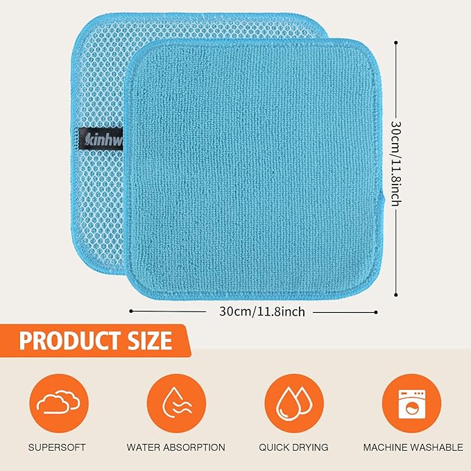 KinHwa Kitchen Washcloths for Dishes Absorbent Microfiber Dish Cloths Quick Dry - Image 9