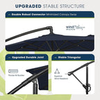 wikiwiki 10ft Patio Umbrella with Base Included, Outdoor Offset Cantilever Umbrella with Sandbag Base for Backyard, Garden and Pool, Easy to Tilt and Crank, Navy Blue - Image 4