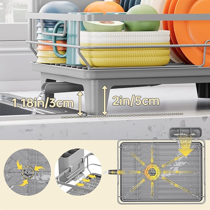 TOOLF Space-Saving Dish Drying Rack, Sink Dish Drainer Rack, Dishes Strainer - Image 6