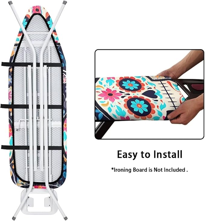 Tribe Floral Skull Ironing Board Cover 15x54 Inch Standard Mexican Skeleton - Image 5