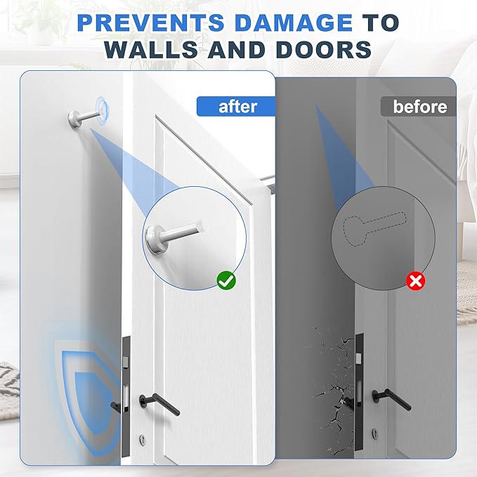 1 Pack Door Stops, Stainless Steel Door Stoppers, No Drilling Door Stops - Image 5
