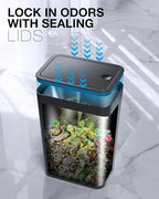 Bathroom Trash Can with Lid, 2 Pack 4 Gallons/15 Liters Garbage Can with Pop-Up - Image 6