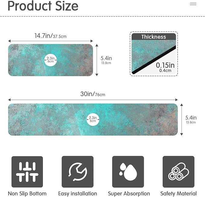 Kitchen Sink Splash Guard 2 PCS 30 Inch Sink Faucet Mat Splash Guard - Image 2