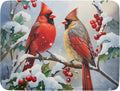 Winter Cardinal Birds Dish Drying Mat, Holly Berry Branches Dish Drying Mat by Kawani