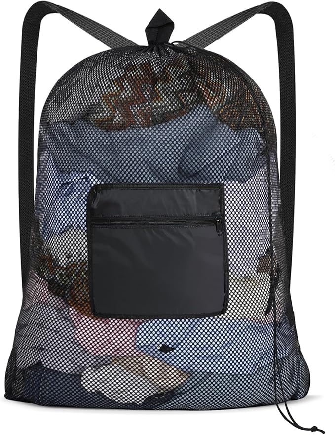 OTraki Mesh Laundry Bag Backpack 24x32 Inch Gym Drawstring Backpack Travel by OTraki