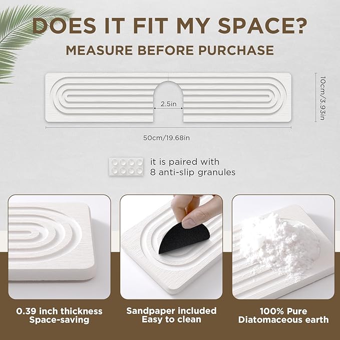 Faucet Mat for Kitchen Sink, Diatomite Stone Drying Sink Protectors, Bathroom - Image 4