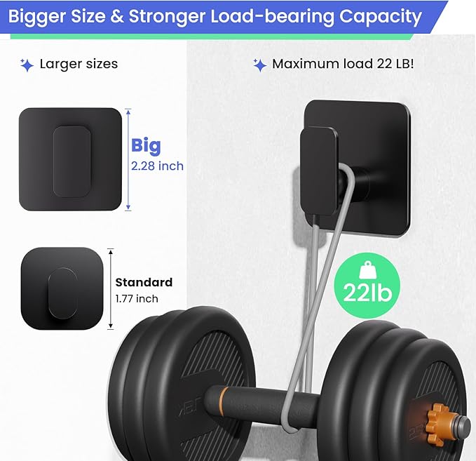 Black Hooks for Hanging Heavy Duty, Adhesive Hooks for Shower, Waterproof & - Image 4