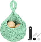 uxcell Hanging Fruit Baskets for Kitchen, Hand-Woven Wall Hanging Storage Jute by uxcell