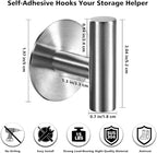 Adhesive Towel Hooks Heavy Duty Wall Hooks Stainless Steel Waterproof Shower - Image 3