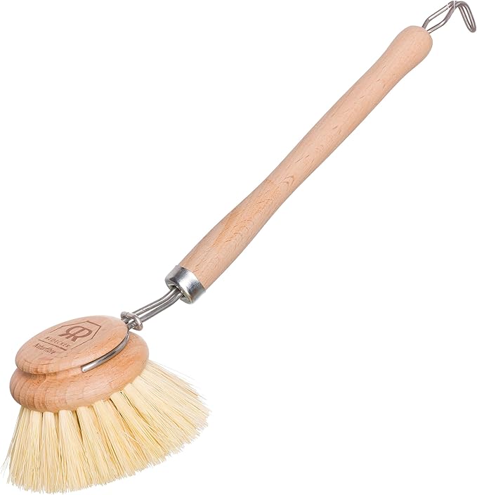 REDECKER Tampico Fiber Bristle 2-Inch All-Purpose Kitchen Dish Scrub Brush by Redecker