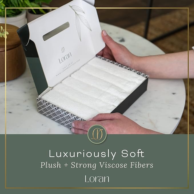White Washcloths Set of 6 Soft Facial Cloths 10” x 10” 100% Viscose Derived - Image 6