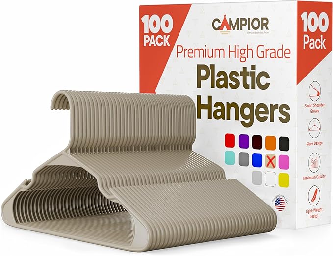 Plastic Clothes Hangers – Heavy Duty Hanger Set, by Campior
