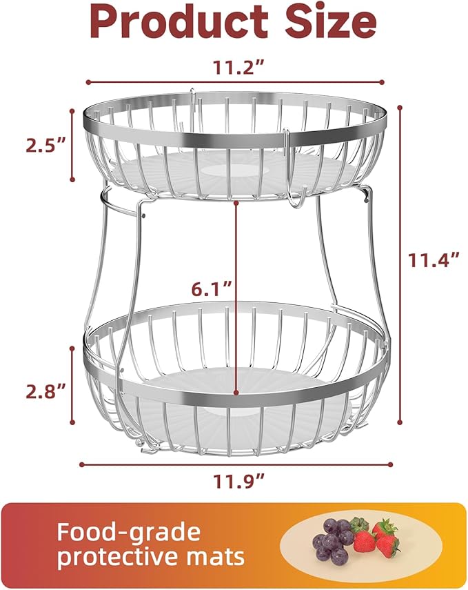 2 Tier Fruit Basket for Kitchen Counter - Image 7