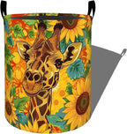 Cute Giraffe Surrounded by Sunflowers Laundry Basket by Ti+Caldi