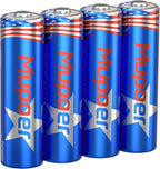 3600mWh Rechargeable AA Batteries 4 Count, Lithium Battery AA 1.5V, Double A by Mupoer