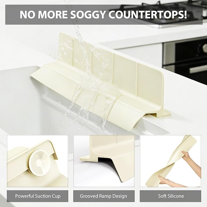 23Inch Sink Splash Guard – Extended Length & Tall Silicone Kitchen Sink Splash - Image 3
